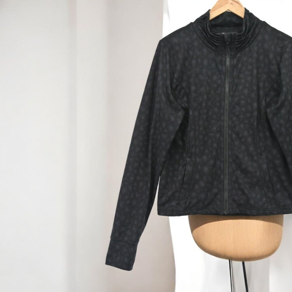90 Degree by Reflex Black Leopard full zipper Jacket XL‎ ✨ Flawless
